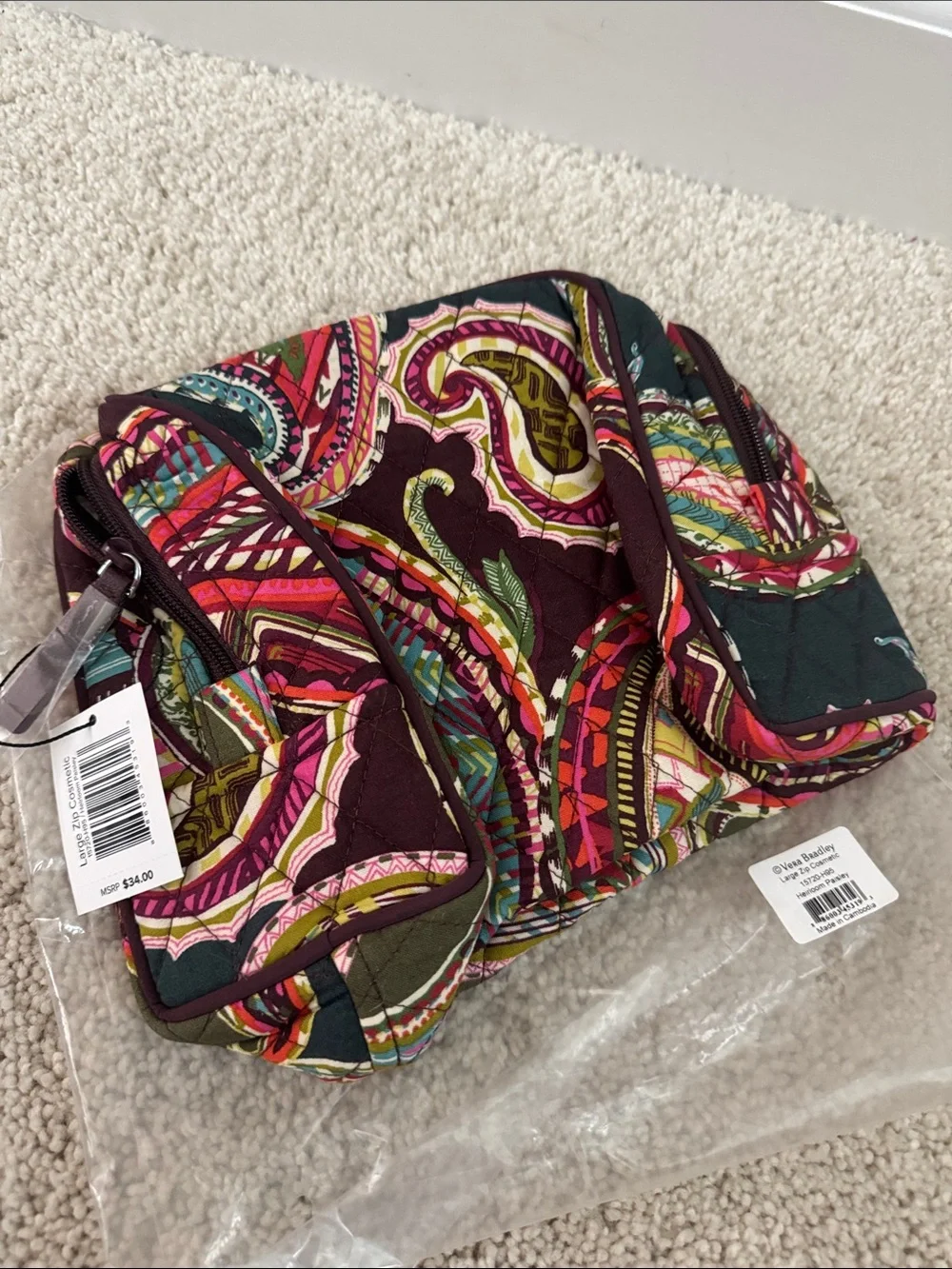 Vera Bradley Heirloom paisley cosmetic bag - NWT